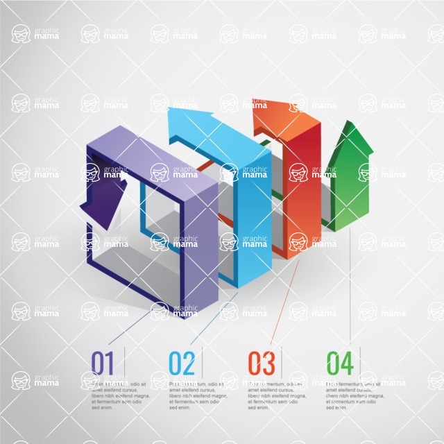 Infographic Templates Collection - Vector, Photoshop, PowerPoint, Google Slides - Vector Infographic Template with 3D Arrows